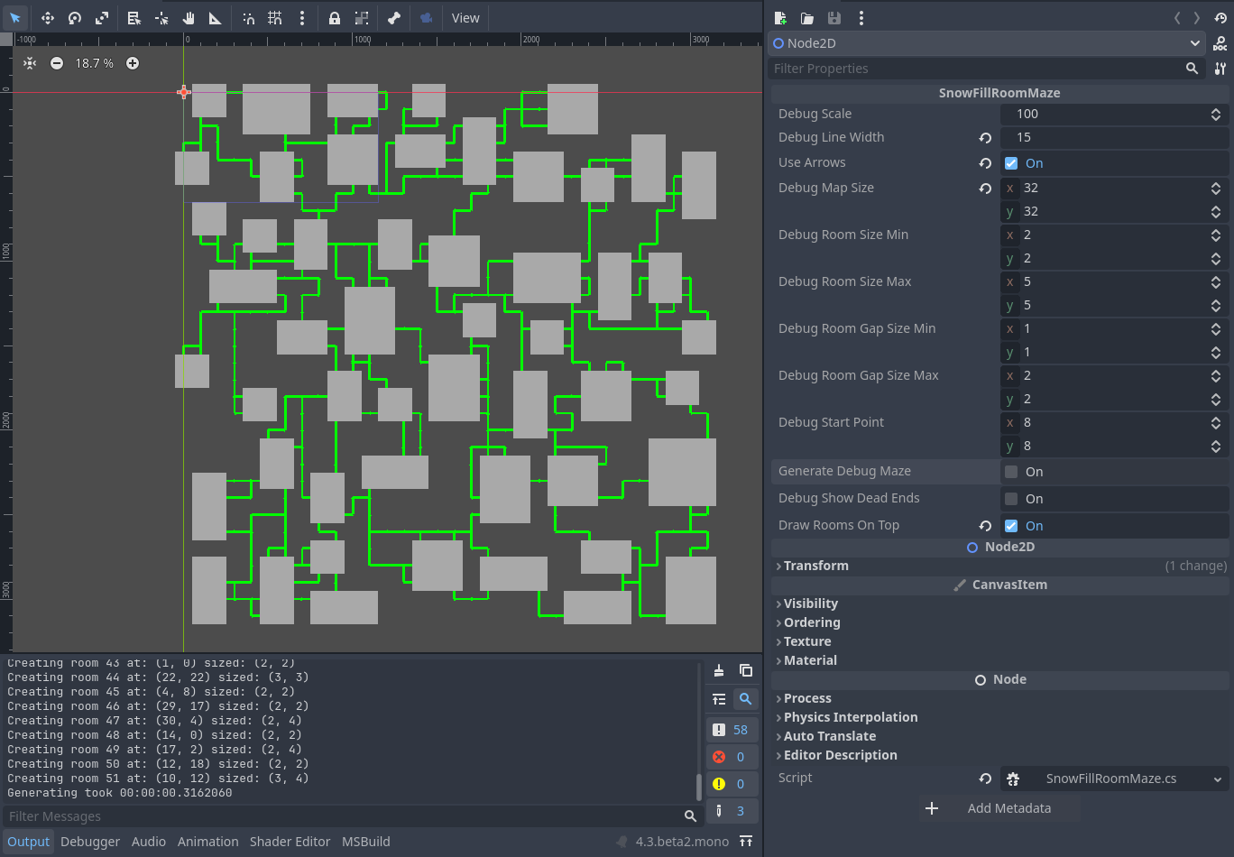 A maze generator I built with Godot